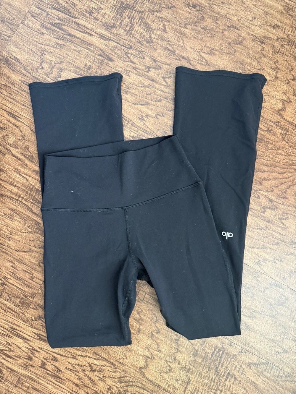 ALO Women’s Flare Leggings Black Yoga Pants Full Length Cotton Bottoms Sz Small